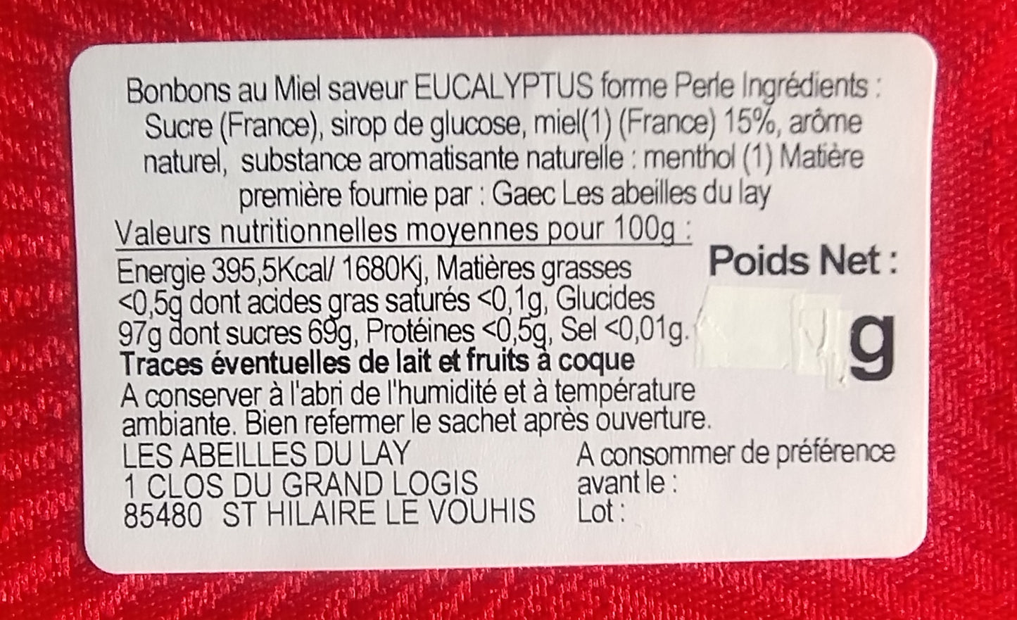 Bonbons au miel et à l’eucalyptus