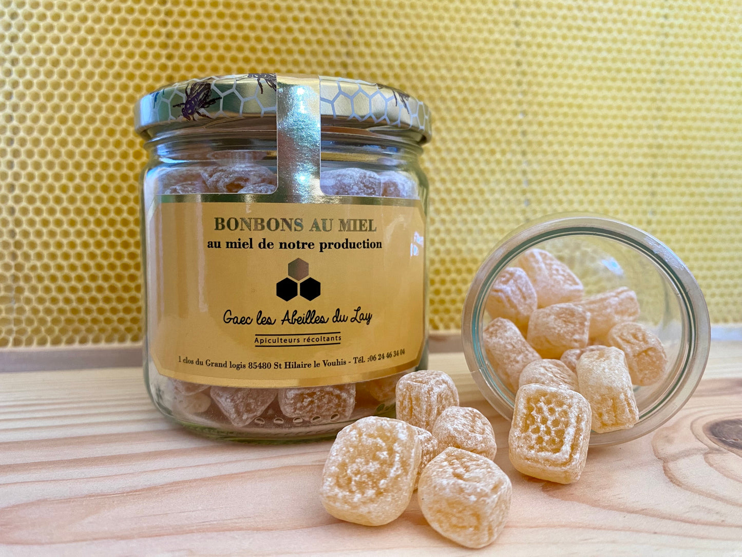 Bonbons au miel forme carré